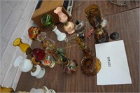 12-miniature glass oil lamps
