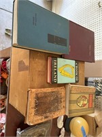 Dunhill wood Box & Vintage Books
