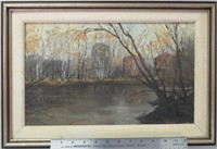 Dusan Kadlec, oil on board, 10 x 16", Autumn Pond