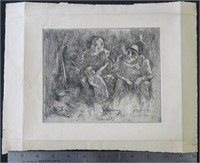Henry Rosenberg, "The Tale", etching, sgd dated