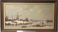 Anton Mueller, oil on canvas, 16 x 32 1/2", ice