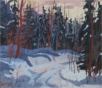 Arthur Lloy, oil on board, 12 x 14", Winter Trail