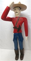 Ransford Naugler carved mountie, 6 feet 4" tall