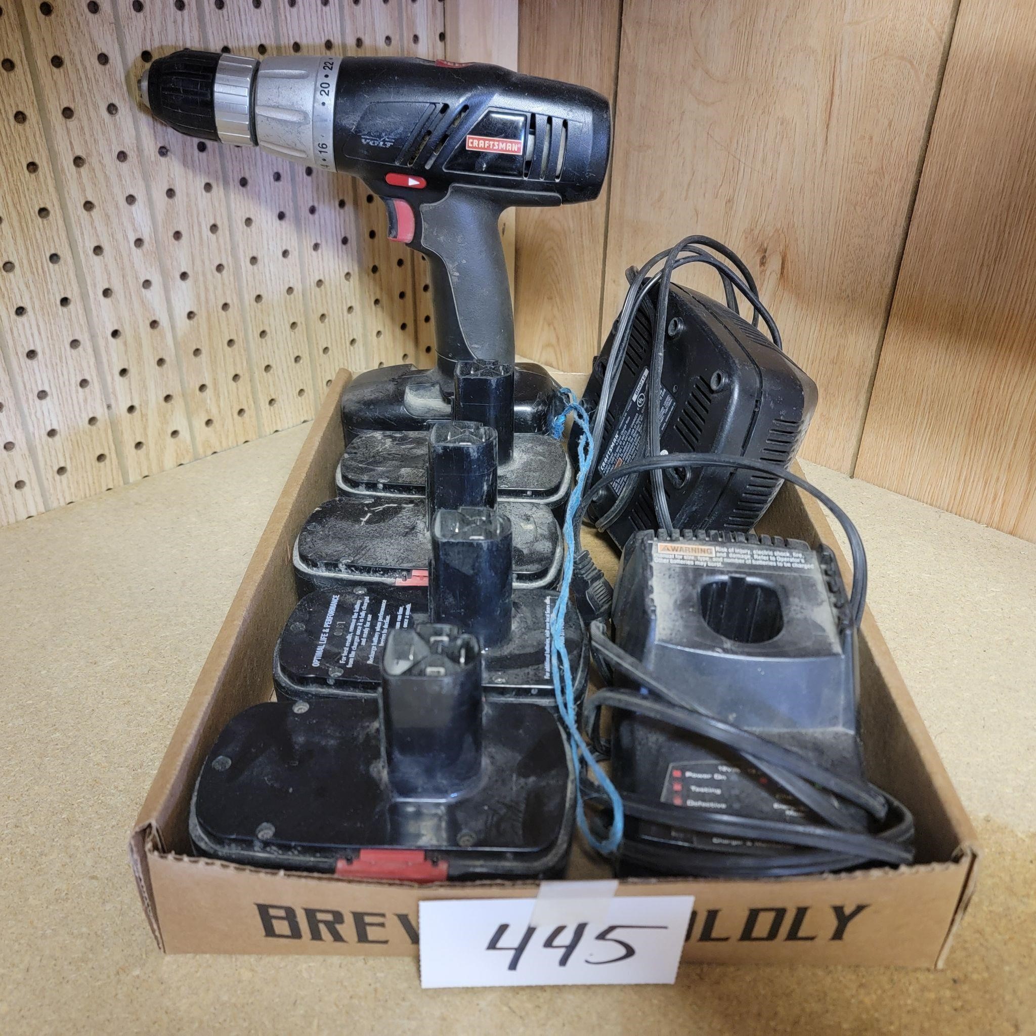 Craftsman Cordless Drill w/extra batteries/Charger