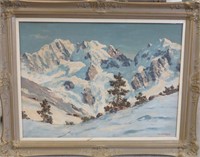 Strasky, oil on canvas, 23 x 31", mountain scene