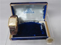 Omega man's wristwatch, 14k gold filled case,