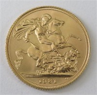 1981 British gold sovereign, 8 gms