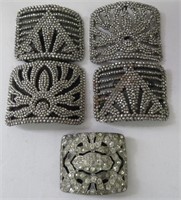 3 pairs and 4 single cut steel vintage shoe clip