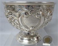 Sterling silver presentation rose bowl, Sheffield,