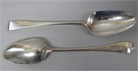 Pair sterling serving spoons, London 1784, Richard