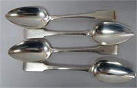 4 Munro sterling tablespoons, marks worn, 6 oz.