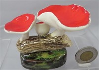 Lorenzen mushroom, Sarcosypha Coccinea, 2 3/4" h.