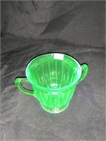 3.5 “ DOUBLE-HANDLED GREEN URANIUM GLASS BOWL