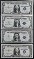 4  1935-D  $1 Silver Certificates   XF - Unc