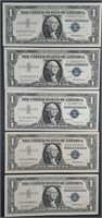 5  1957  $1 Silver Certificates   VF - XF