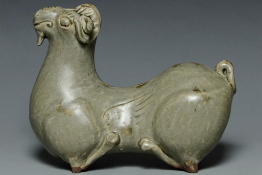 A WESTERN JIN DYNASTY YUE CELADON GLAZED RAM