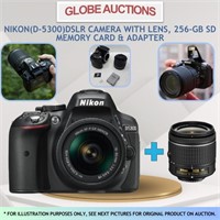 NIKON(D-5300)DSLR CAMERA+LENS+256GB CARD(MSP:$988)