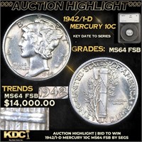 ***Auction Highlight*** 1942/1-d Mercury Dime 10c
