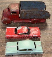 Lot of vintage plastic and metal cars & Trucks