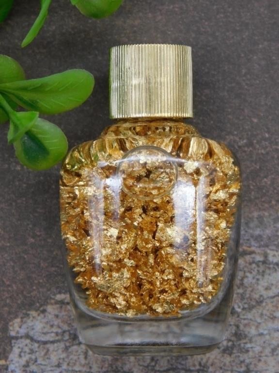 GOLD FLAKES IN BOTTLE ROCK STONE LAPIDARY SPECIMEN