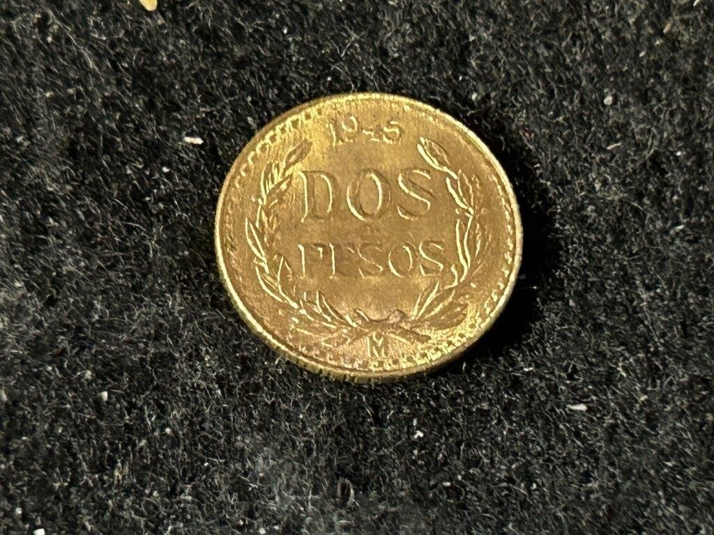 1945 Gold 2 Pecos coin