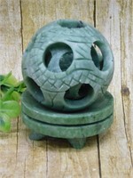 CARVED JADE PUZZLE BALL ROCK STONE LAPIDARY SPECIM