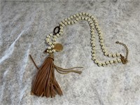 Chico’s Leather Tassel necklace