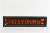 NO SMOKING PAINTED WOODEN SIGN