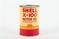 SHELL X-100 MOTOR OIL U.S. QT CAN