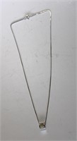 18K White Gold Diamond Pendant Necklace 17" Long