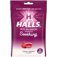 HALLS Throat Soothing Cool Berry Throat Drops, 25