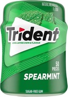 2 BOTTLES ! Trident Spearmint Sugar Free Gum,