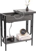 Run Pmy End Table with Charging Station, Flip Top
