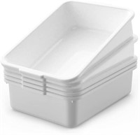 5-Pack Commercial Bus Tubs Box/Tote Box, White