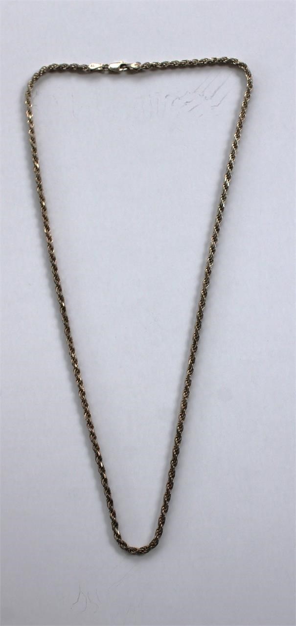 925 Sterling Silver Necklace 19.5" Long