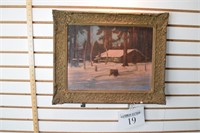 Original Oil Painting "Snowy Cabin" By G.Furr