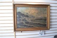 Damaged Original Oil "Waves"