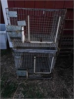 2 hole rabbit cage with trays