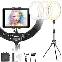 IVISII 19 inch Ring Light with Stand and Phone