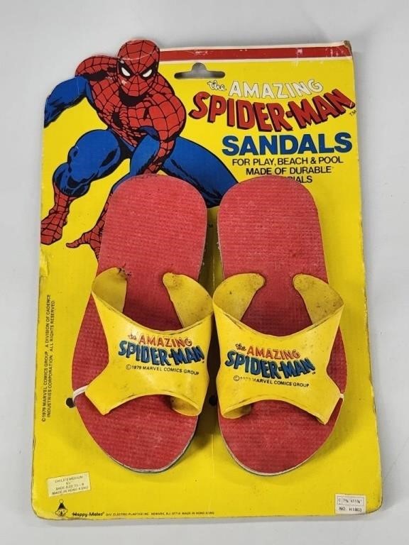 VINTAGE AMAZING SPIDERMAN SANDALS NIP