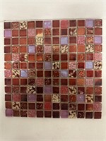 Red glass shell mix marble tile