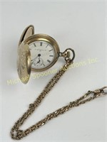 ELGIN 1907 HUNTER POCKET WATCH WITH CHAIN