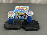 Two Super Mario Bros. Wrist watches.