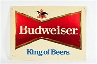 BUDWEISER KING OF BEER EMBOSSED SST SIGN