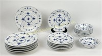 43 PC. ROYAL COPENHAGEN BLUE FLUTED PLAIN CHINA