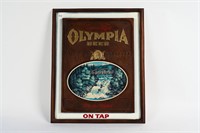 OLYMPIA BEER ON TAP PLASTIC SIGN