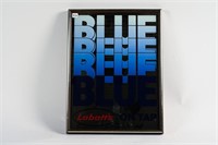 FRAMED LABATT BLUE ON TAP AD MIRROR