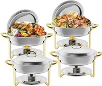 Halamine Chafing Dish Buffet Set, 4 Pack Round