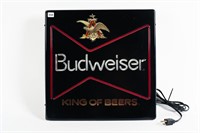 BUDWEISER KING OF BEER LIGHTED PLASTIC SIGN