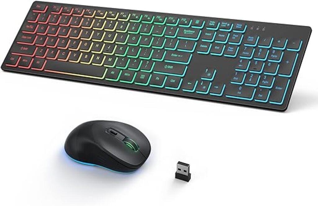 Earto D233 Backlit Wireless Keyboard and Mouse,